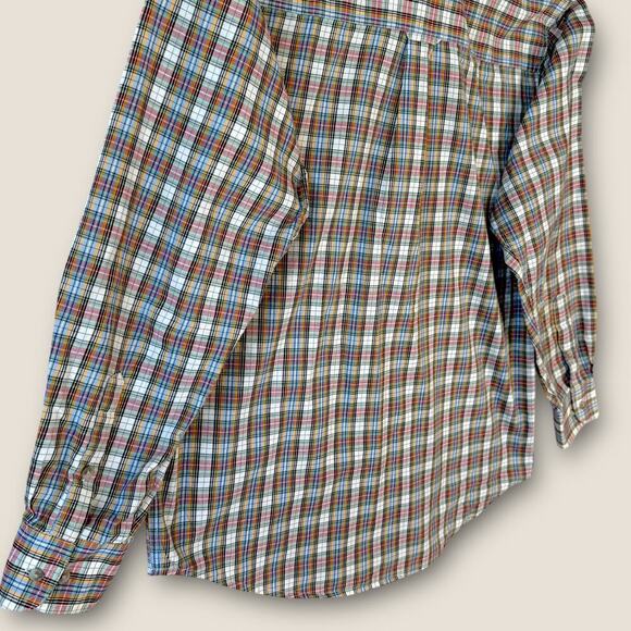 Wrangler Riata Long Sleeve Button Down Shirt Size M Lightweight Multicolor Plaid - Picture 8 of 12